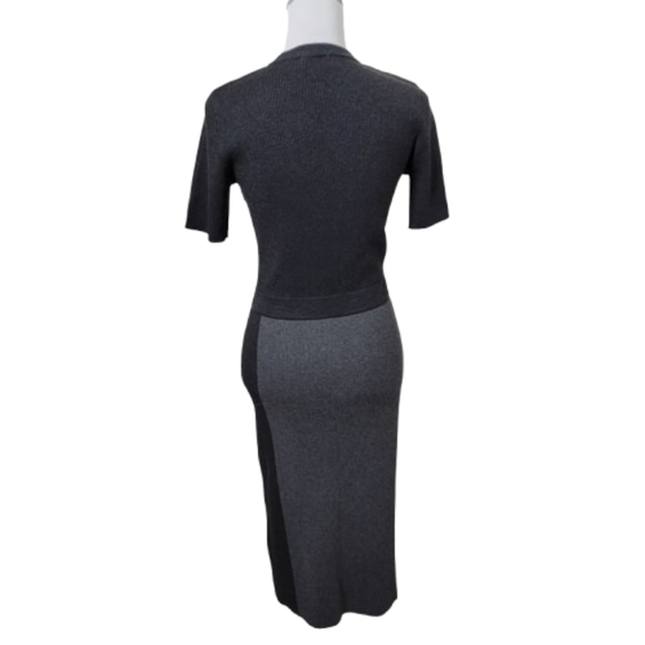 DKNY Sample Gray Shades Colorblock Knit Bodycon Dress, Exc. Used Condition - Picture 4 of 11